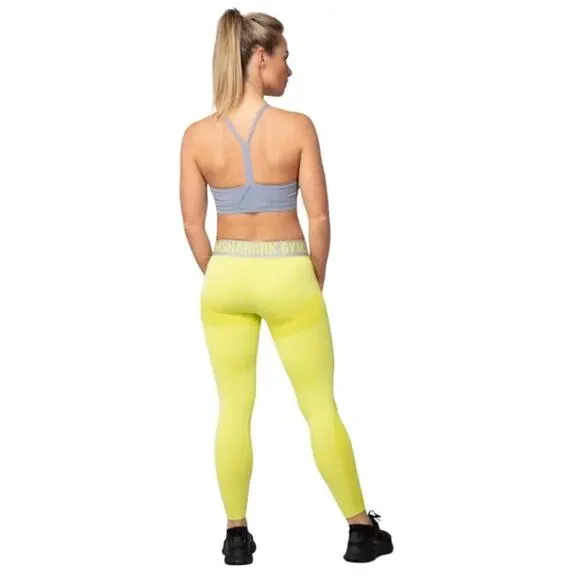 Gymshark Low Rise Training Tights Neon Green/Yellow Women Sz S - Picture 6 of 8